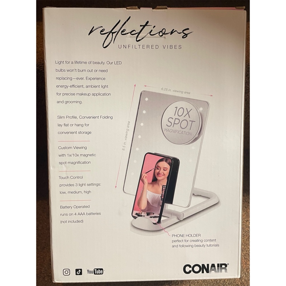 Conair Reflections Unfiltered Vibes‎ Touch Screen Mirror - Picture 2 of 3